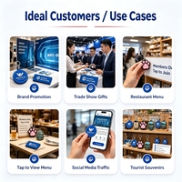Llavero NFC de PVC con Logotipo Personalizado OEM, Chip Inteligente, Tarjeta de Visita Digital, Anillo para Llaves, Regalo Promocional de Marca al por Mayor
