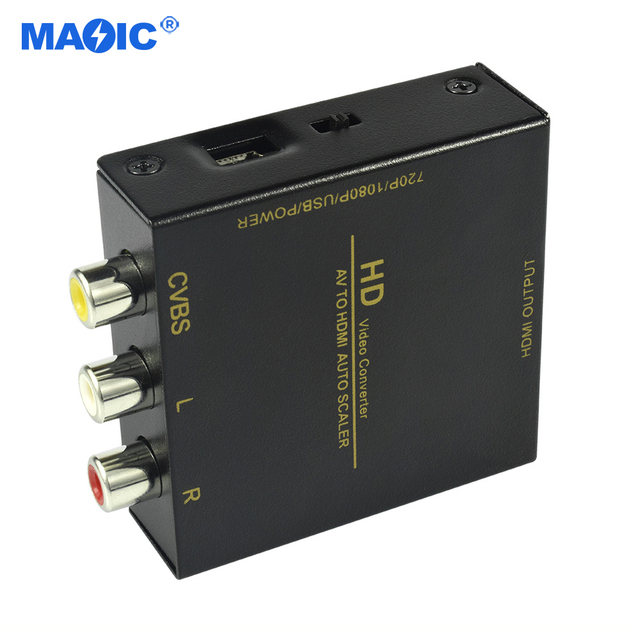 Audio Video Equipments 1080P Mini AV to HDMI RCA Composite CVBS Converter RCA to HDMI Adapter with USB Power Cable
