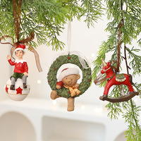 Ornements d'arbre de Noël tridimensionnels rétro d'usine nouvelle décoration de Noël pendentifs en résine grand cadeau sacs décoratifs