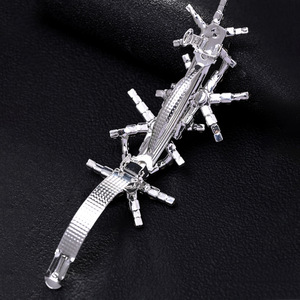 Pince à cheveux en forme d'étoile géométrique de 8 cm avec strass, en cuivre de haute qualité, à ressort, pour femme, idéale pour les soirées - Product Image 5