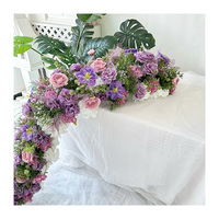 CQ65 cadeau de mariage en plastique fleur coureur fond fleur artificielle mur fête retrousser Floral Rose murs décoration toile de fond