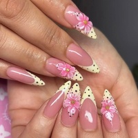10 pièces de faux ongles en acrylique brillants, faits à la main en France, qualité professionnelle de salon, design exclusif, ongles artificiels en gel souple