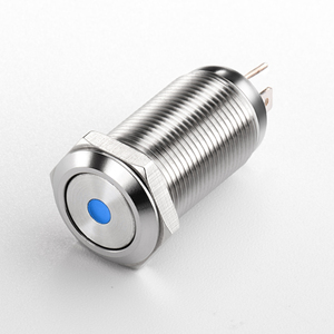 Interruptor de Botón Pulsador Momentáneo de Acero Inoxidable de 12 mm, NO 2A, 12V 24V 36V, Impermeable IP65, Cabeza Plana de Metal - Product Image 6