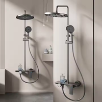 Robinet de Douche Thermostatique Haut de Gamme à Poignée Unique pour Salle de Bain, Mélangeur Eau Chaude et Froide, Jet Pluie, Barre Coulissante, Finition Brossée, Idéal Hôtels