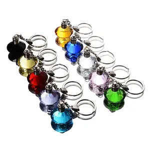 Custom Logo Gegraveerd Clear Diamond Shape Crystal Key Ring Sleutelhanger Promotie Bruiloft Gast Verjaardagscadeau