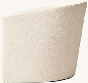 <span class=keywords><strong>Fauteuil</strong></span> d'appoint de salon rétro aux formes cinétiques, forme tonneau, entièrement rembourré, courbes douces, accoudoirs inclinés, siège flottant, base ouverte - Product Image 5