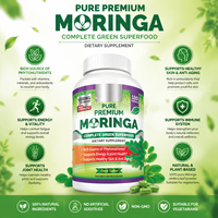 Kapsul Bubuk Daun Moringa Oleifera Murni Bersertifikat GMP untuk Energi Dewasa, Dukungan Imunitas, dan Peningkatan Kecantikan