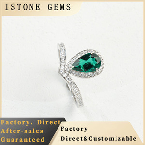 S925 <b>Silver</b> Lab-Grown <b>Emerald</b> <b>Ring</b> - Product Image 5