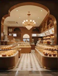 Vitrine/Comptoir en Fer et Bois pour Présentation de Pains, Pâtisseries et Gâteaux avec Éclairage pour Centres Commerciaux et Boulangeries - Product Image 3