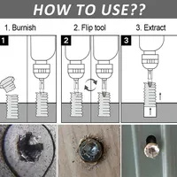 Kit d'extraction de vis 10 pièces en acier allié, extracteur de vis endommagées, jeu de forets métalliques Easy Out, extracteur de boulons et goujons multi-cannelures