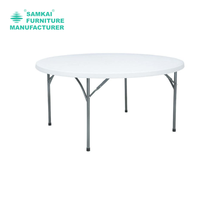 Table pliante en plastique de HDPE moderne SK-ZDZ-G002 de 6ft avec les jambes en acier Poudre-enduites pour l'hôtel