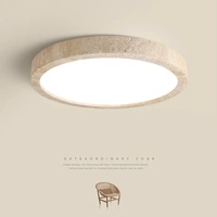 Plafonniers LED en pierre de grotte jaune, couloir, salon, style nordique moderne Wabi Sabi, lampe de plafond en travertin jaune naturel