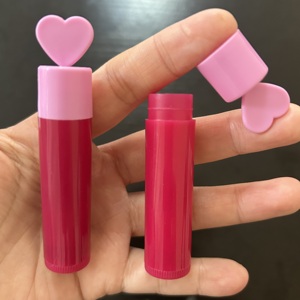 ISMAN - Tubos Vacíos para Bálsamo <span class=keywords><strong>Labial</strong></span> con Tapa en Forma de Corazón de 3.5g, Logotipo Personalizado, Envases Rosados para Lápiz <span class=keywords><strong>Labial</strong></span>, Estuche de Embalaje Cosmético para Niños - Product Image 1