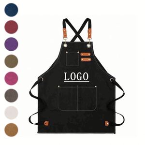 Custom Waterproof Oil-proof 100% Cotton Canvas Cooking <b>Kitchen</b> <b>Aprons</b> for Men - Product Image 1