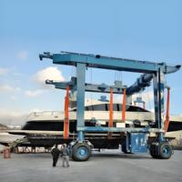 Grue à portique de levage de bateau de yacht Palan marin mobile de 100 à 600 tonnes avec moteur de 25 à 7 tonnes et composants de base de roulement inclus