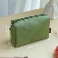Bolsa de Cosméticos Cuadrada Minimalista de Gran Capacidad, Fabricada con Papel DuPont, para Viajes y Vacaciones, con Logotipo Personalizado, OEM, ODM, Pedidos al por Mayor de Fábrica