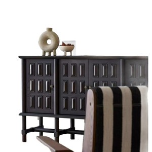 Vintage Solid Wood <b>Sideboard</b> Natural Color French Retro Style <b>Storage</b> Cabinet For Living Room Or Dining Space - Product Image 5