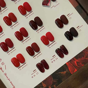 Kit de vernis à ongles gel UV 24 couleurs rouge vin 15ml, à retirer par trempage, pour LED, logo personnalisé, DIY, nail art, manucure en salon - Product Image 3