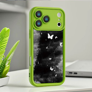 เคสโทรศัพท์ iPhone 17 ดีไซน์เท่สไตล์ยุโรปและอเมริกา ลายผีเสื้อสีเข้ม ทรายเพชร ป้องกันการกระแทกแบบเต็มตัว - Product Image 5