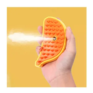 Rechargeable Factory Dry Wet Silicone Massage Tool Multifunctional 3 In 1 Pet Hair Cleaner Brush Dog Cat Steam Brush