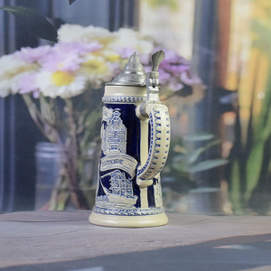 福建多城市陶瓷啤酒杯和酒杯 - 布鲁塞尔/安特卫普/布鲁日地标浮雕环保可重复使用 - Product Image 3