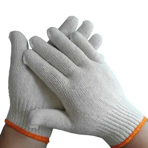 Белые вязаные перчатки из хлопчатобумажной пряжи, 2 нити