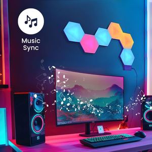 Smart App <b>Remote</b> <b>Control</b> LED Hexagon <b>Lights</b> RGB Color Changing Wall Sconces Music Sync Gaming <b>Light</b> - Product Image 4
