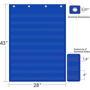 Tablero de bolsillos de 43 x 28 pulgadas, resistente, transparente, para colgar en el aula, para actividades de aprendizaje de palabras y letras - Product Image 2