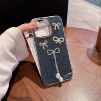 Diamant Gland Arc Téléphone étui pour iphone 16 Pro Max 15 14 Anti-chute Housse De Protection Galvanoplastie Spécial Artisanat TPU Téléphone Grip