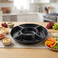 Plat de service en mélamine incassable à 6 compartiments, imprimé sur mesure, pour sauces et apéritifs, idéal pour les fêtes - Vente en gros