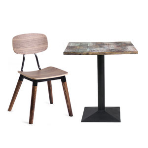Industrial Style Restaurant Cafe Shop <strong>Solid</strong> Wooden <strong>Table</strong> <strong>Tops</strong> Bordered Desktop Elm <strong>Wood</strong> and Iron Dining <strong>Table</strong> - Product Image 4