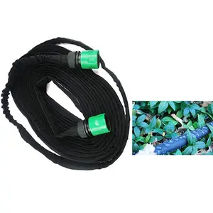 2019 New Wholesale 15m Garden Veggie Bed Hose Fabric Flat weeper Soaker Hose Black 50 feet