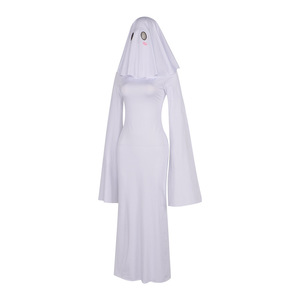 Halloween Ghost <b>Girl</b> Cosplay Costume Cute White <b>Dress</b> <b>Long</b> Sleeve Adult Women Spooky Party Outfit - Product Image 5