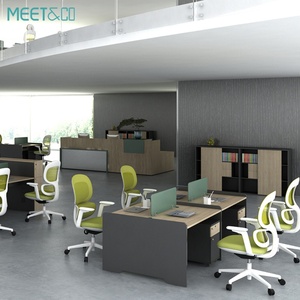 Customized Modern 4-Person Open Modular Office Desk Classic Wooden Work Computer Cubicle Convertible Panel Style - Product Image 3