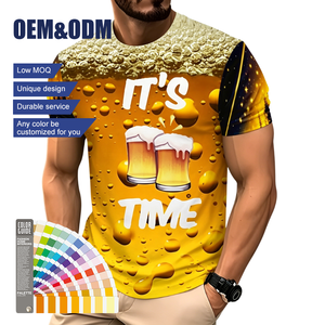 T-<span class=keywords><strong>shirt</strong></span> à manches courtes en polyester pour homme, imprimé graphique « Cool Funny Beer Time », respirant, décontracté, pour les fêtes et les festivals - Product Image 2
