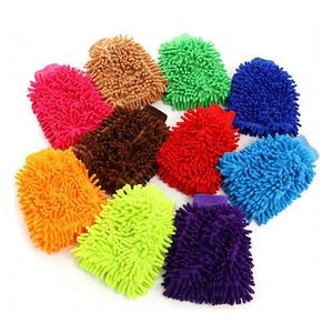 Gant de lavage en microfibre chenille bleu durable, imperméable, en matière pelucheuse, pour le nettoyage automobile et le detailing. - Product Image 6