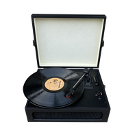 Tourne-disque en vinyle, valise en bois Portable à 3 vitesses Offre Spéciale