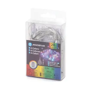 Ghirlanda di luci LED a batteria 3AA, 2m in PVC e rame, multicolore RGby, ideale per decorazioni e atmosfera festiva. - Product Image 2