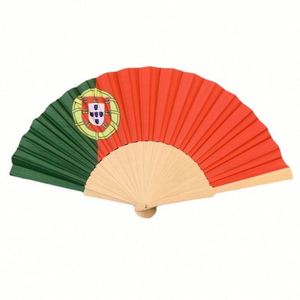 Abanico Plegable de Mano de Madera y Tela Resistente con Diseño Personalizado - Product Image 2