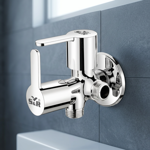 Robinet mural bidirectionnel durable en laiton chromé à double sortie pour salle de bain, usage plomberie - Product Image 2