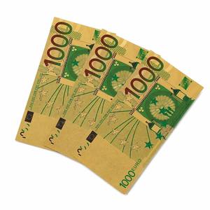 Billet de banque commémoratif plaqué or 24 carats de 1000 <span class=keywords><strong>euros</strong></span>, non destiné à la circulation, cadeau de collection - Product Image 2