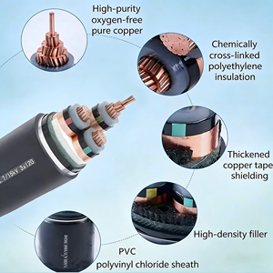 Cable de Energía de Alta Tensión con Aislamiento XLPE, Núcleo de Cobre, Tipo Blindado, para Uso en Sistemas de Transmisión de Energía en Redes Industriales - Product Image 5