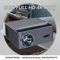 Projecteur portable 2026 RGB LED court MINI Android 9 Full HD 4K Ready 850 Lumens avec correction automatique de la distorsion trapézoïdale, Google TV et Netflix pour Home Cinéma