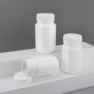 Bouteille en plastique HDPE blanche solide vide de 150 ml, 225 ml, 285 ml pour pilules et compléments liquides avec bouchons de sécurité enfant, écologique - Product Image 3