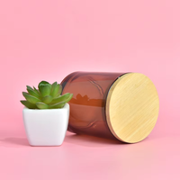 Vente en gros de pots à bougies en verre transparent coloré givré vides avec couvercles pour la fabrication de bougies et la décoration de la maison