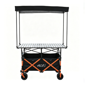 Tavolo Pieghevole da Campeggio e Mercato con Logo Personalizzato, Tettoia Multicolore Regolabile, 60X120CM, Varie Dimensioni Disponibili - Product Image 1