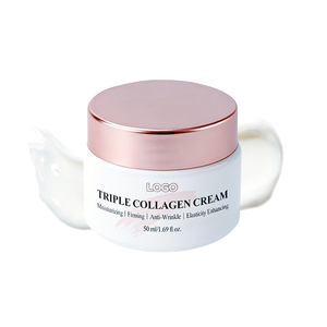 Creme Facial Triplo Colágeno 50ml, Hidratante Anti-Idade com Extrato de Folha de Oliveira para Refinar Poros e Aumentar o Brilho - Product Image 1