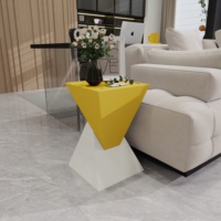 Table basse moderne de luxe en métal, de forme carrée, géométrique, table d'appoint mobile pour salon, maison