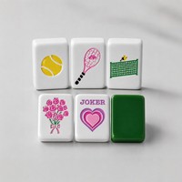 Tuiles de Mahjong de style américain, en acrylique, en boîte, pour jeu décontracté, 36 mm, style tuiles à pousser, Jiangsu