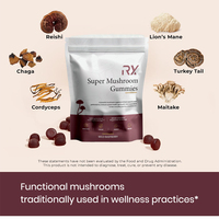 Gummies aux champignons certifiées GMP sous marque privée avec Crinière de lion, Reishi et Cordyceps pour l'énergie cérébrale et le soutien de l'humeur – 60 unités